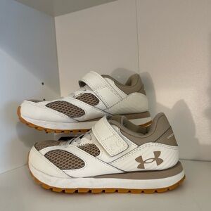 Under Armour Kids' White and Brown Sneakers